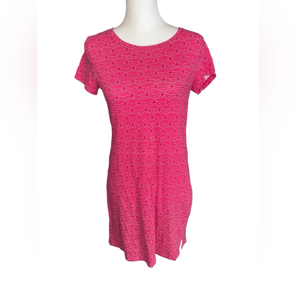 Vineyard Vines Pink on Pink Whale Tail Tee Shirt dress Sz XXS